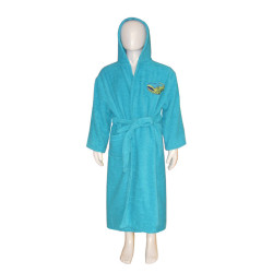 Халат за Деца бродерия с кола СИН